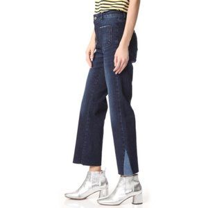 Anine Bing High Rise Ankle Jeans, Two Toned Patchwork
